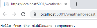 Using Run method to configure middleware in the pipeline