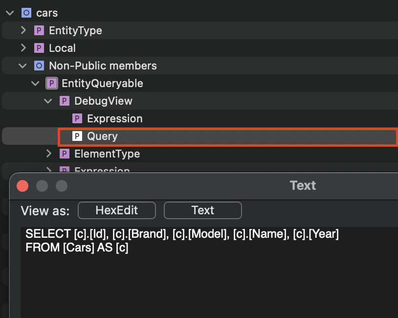 Highlight of raw SQL Query from Text Visualiser