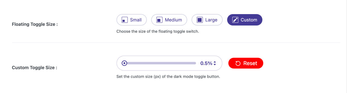How to Add Dark Mode Toggle to the WordPress Menu 5 Custom Toggle Size