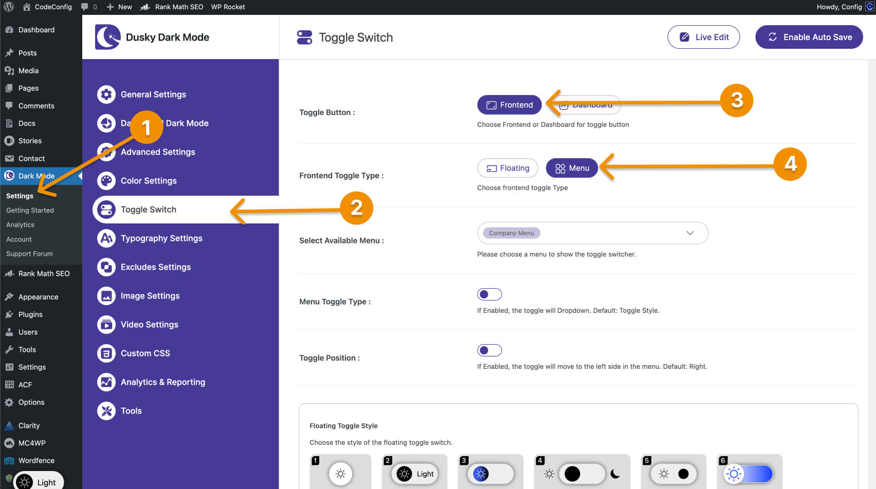 How to Add Dark Mode Toggle to the WordPress Menu 1 add Dark Mode Toggle to the WordPress menu