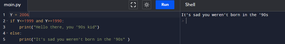 Result Of The If Else Statement