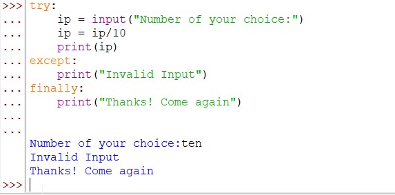 Using Try Except Finally In Error Handling
