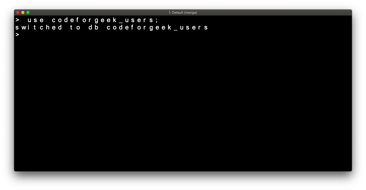 Mongo create database