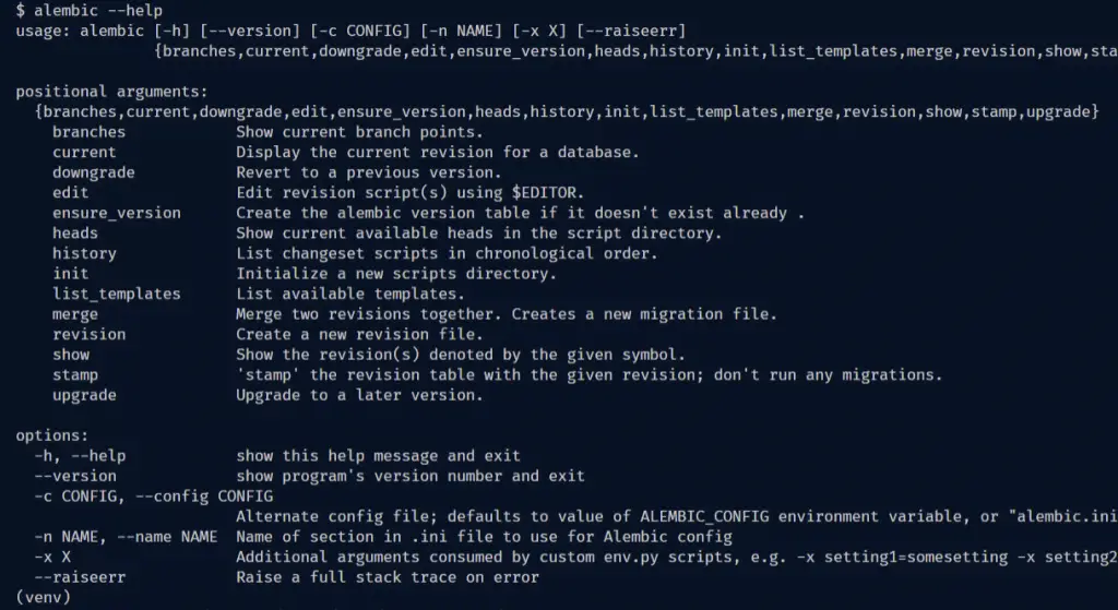 alembic installed successfully