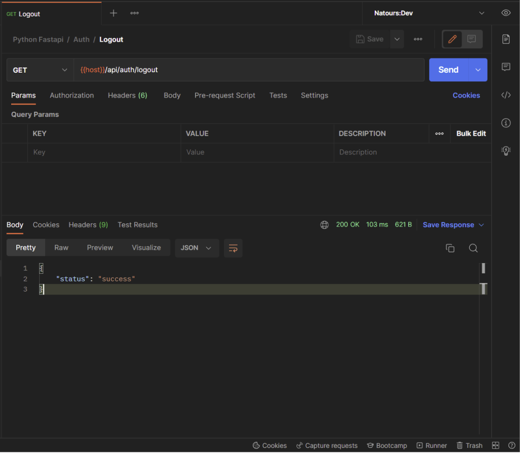fastapi logout the authenticated user