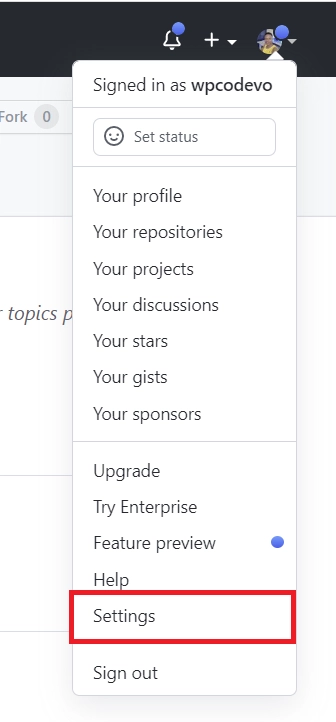 click on the profile photo icon to display a dropdown