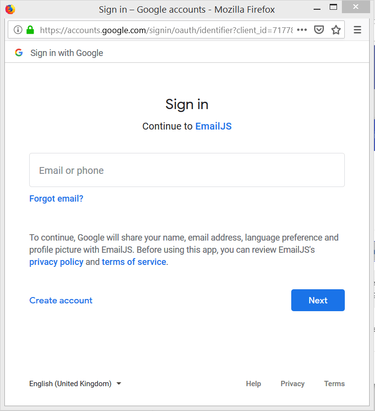 sign in gmail javascript