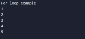 For loop output in Python
