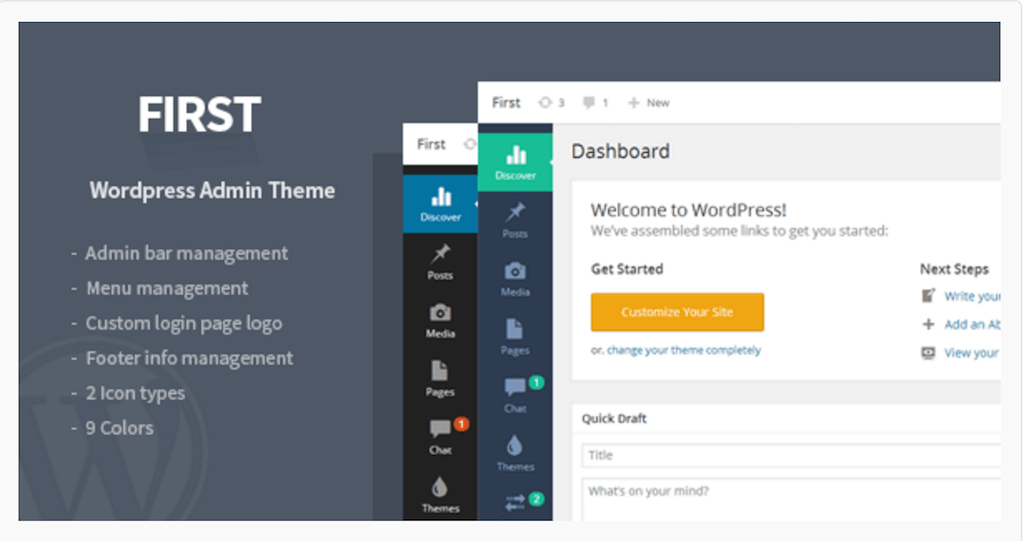 First WordPress Admin Theme WordPress CodeCanyon