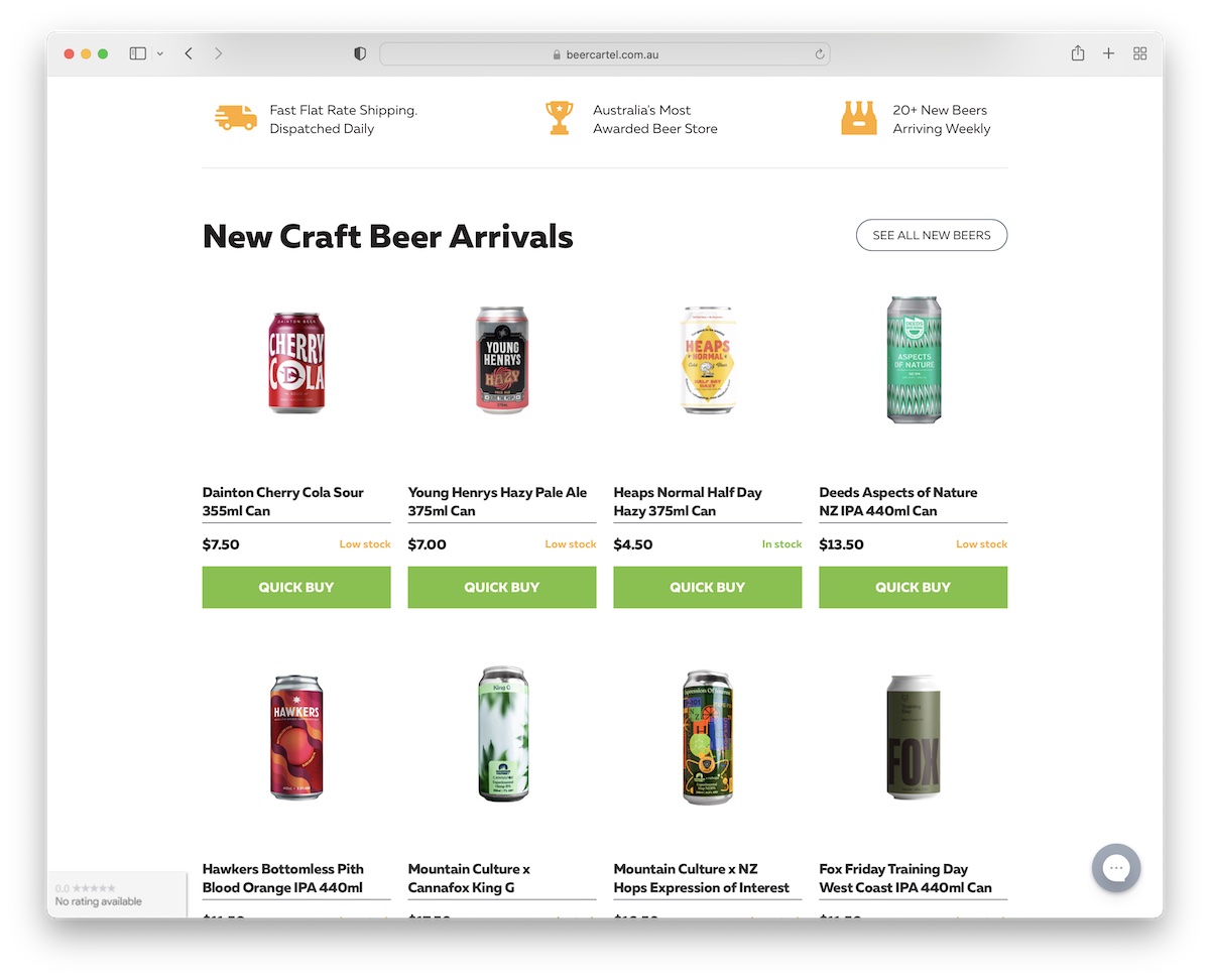 beer cartel bigcommerce website