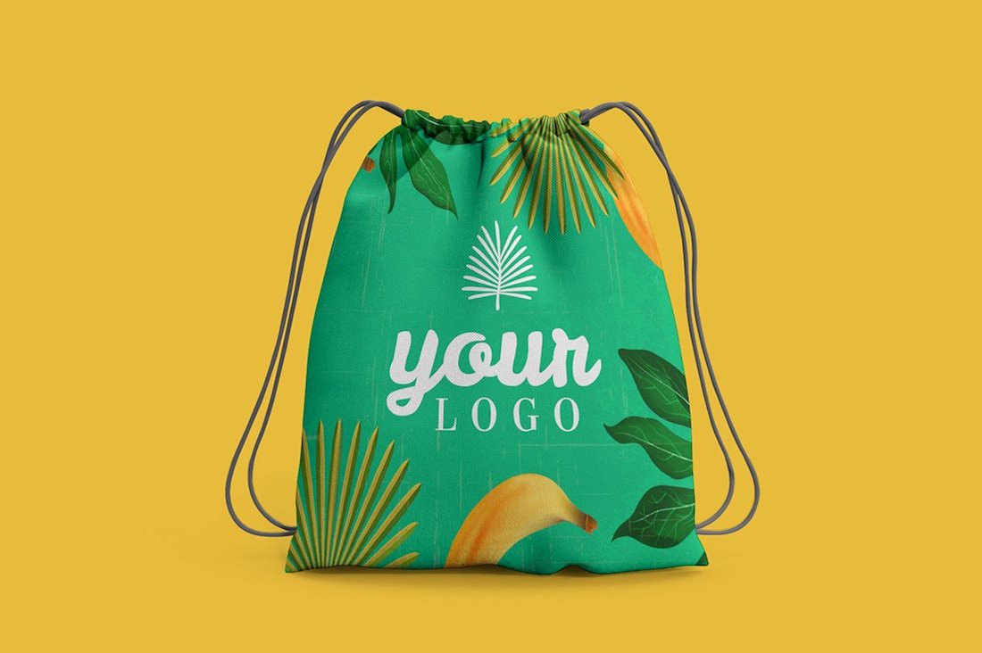 creative drawstring bag mockup