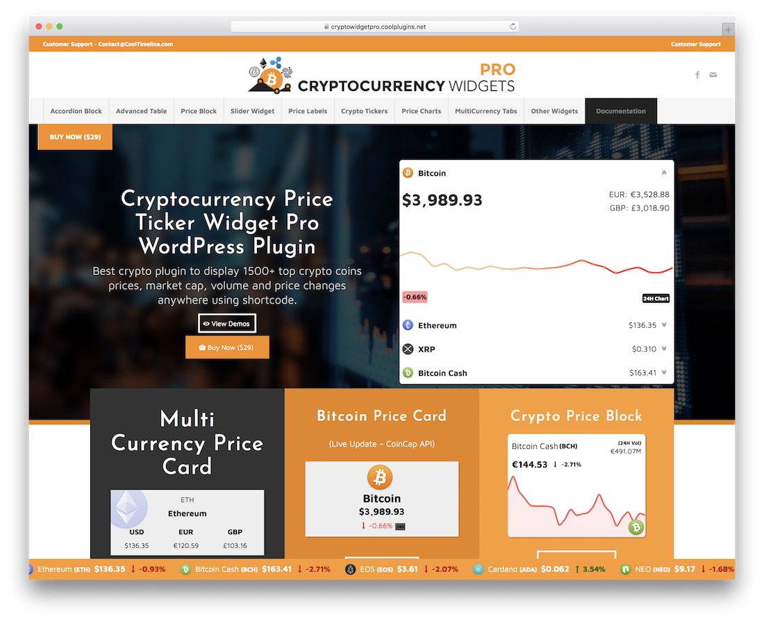 cryptocurrency widgets pro