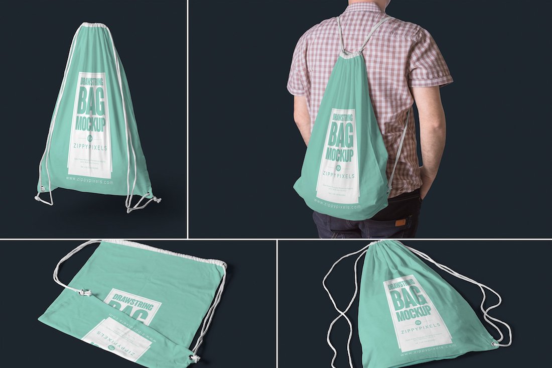 drawstring bag mockups