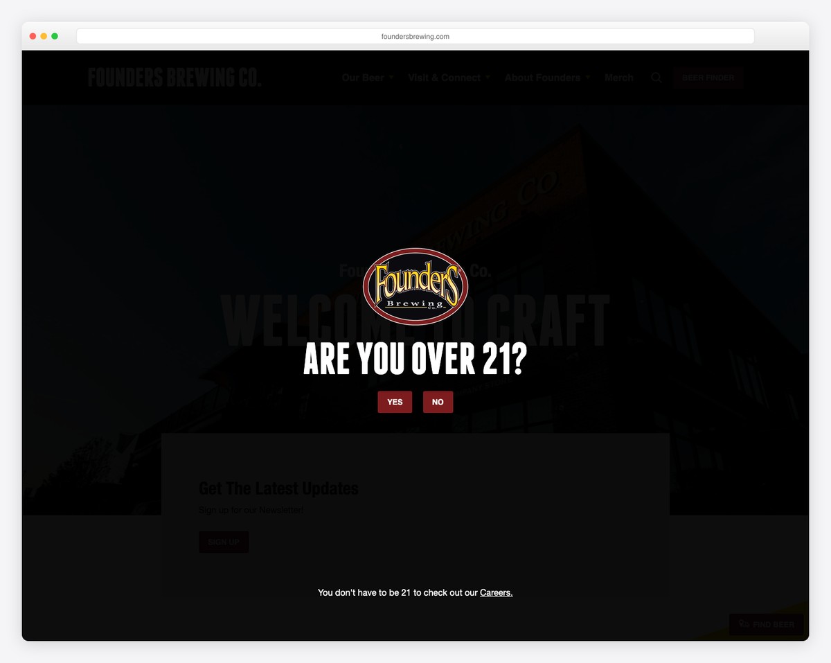 founders brewing co. website example