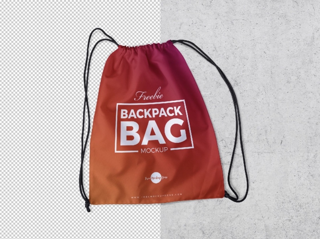 free drawstring backpack psd mockup
