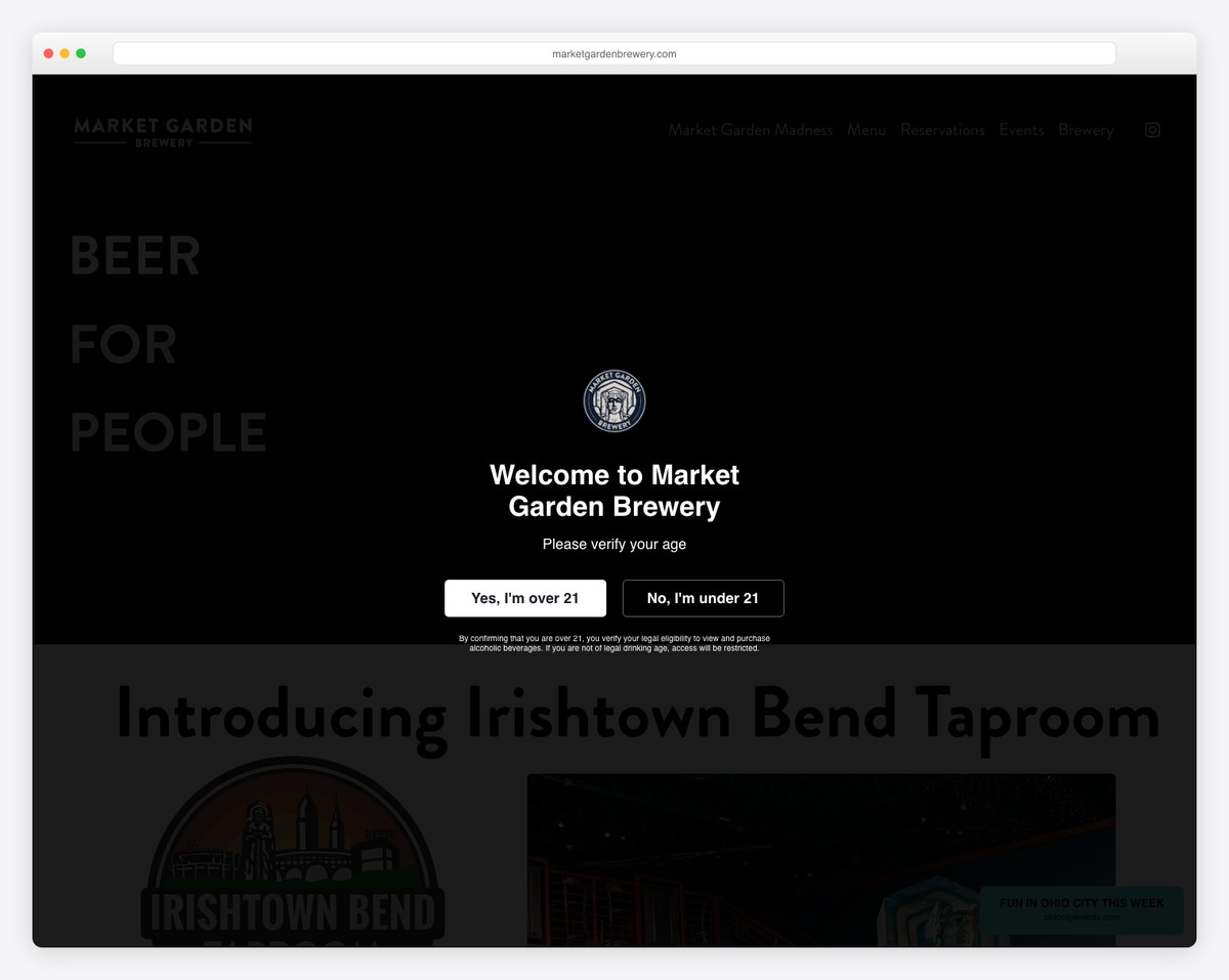 market garden brewery website example