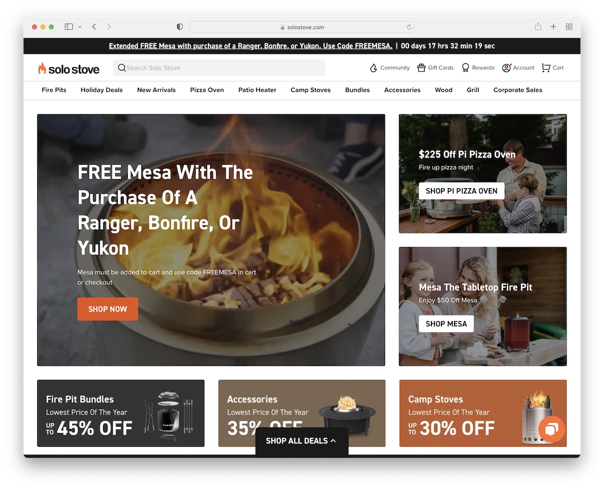 solo stove bigcommerce website