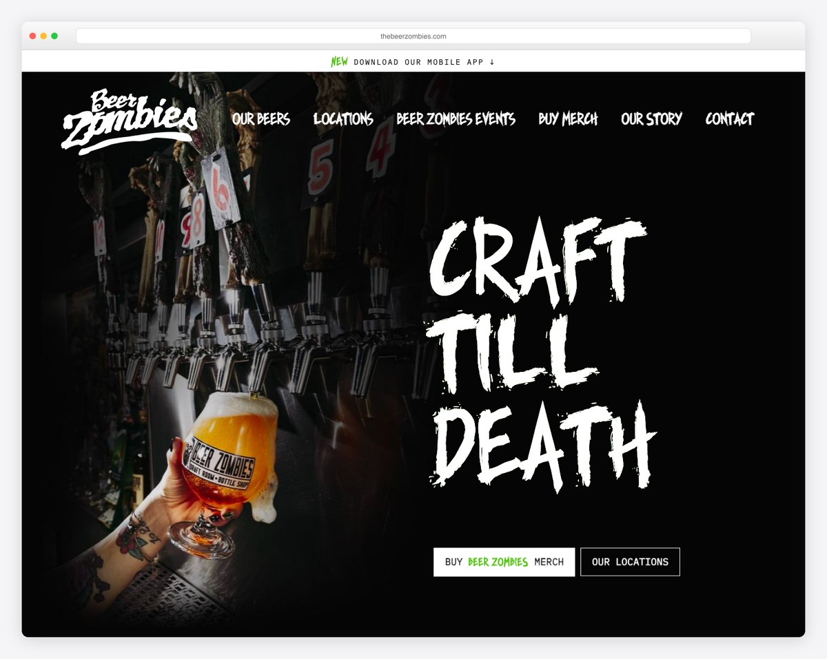 beer zombies brewing co. website example