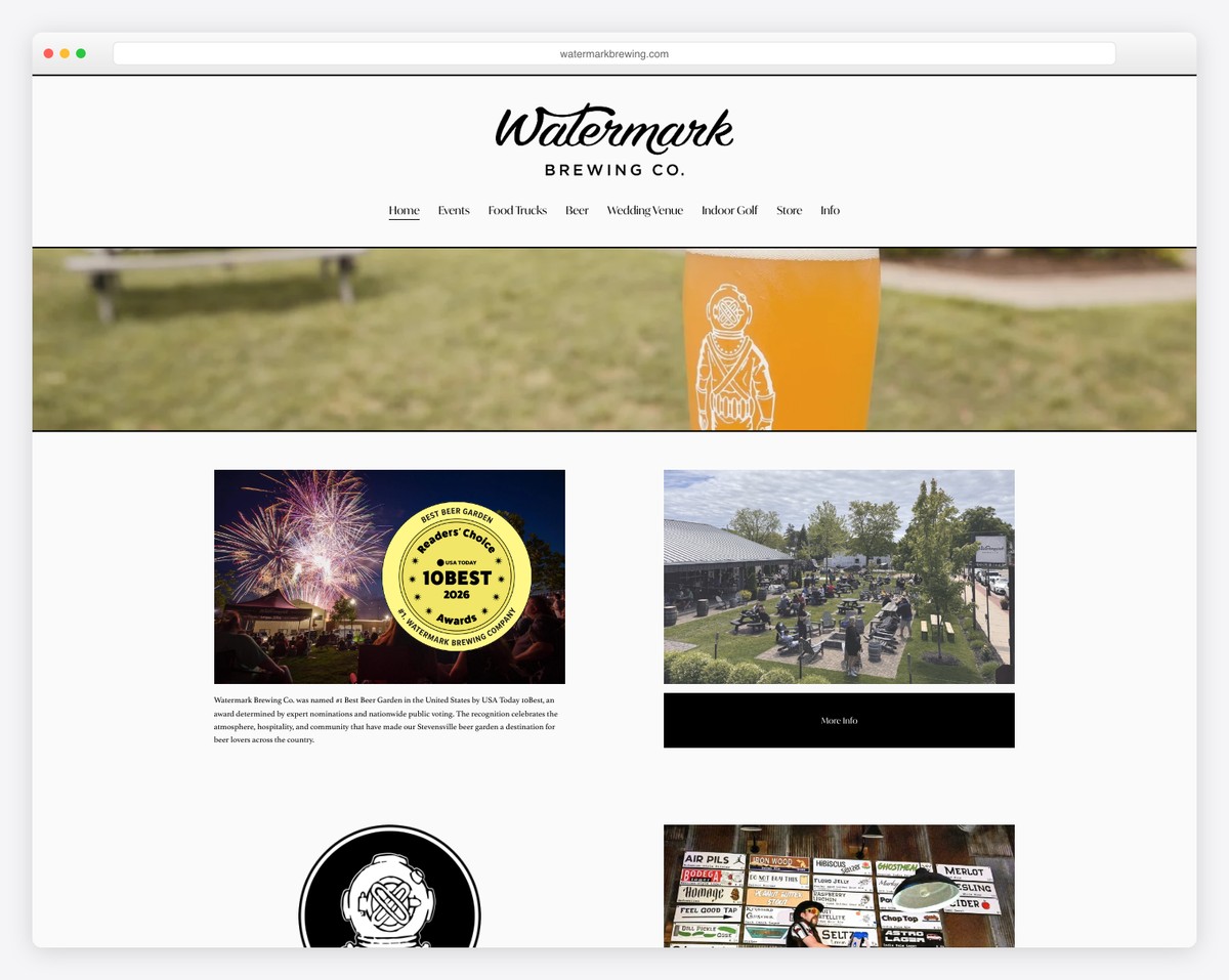 watermark brewing co. website example