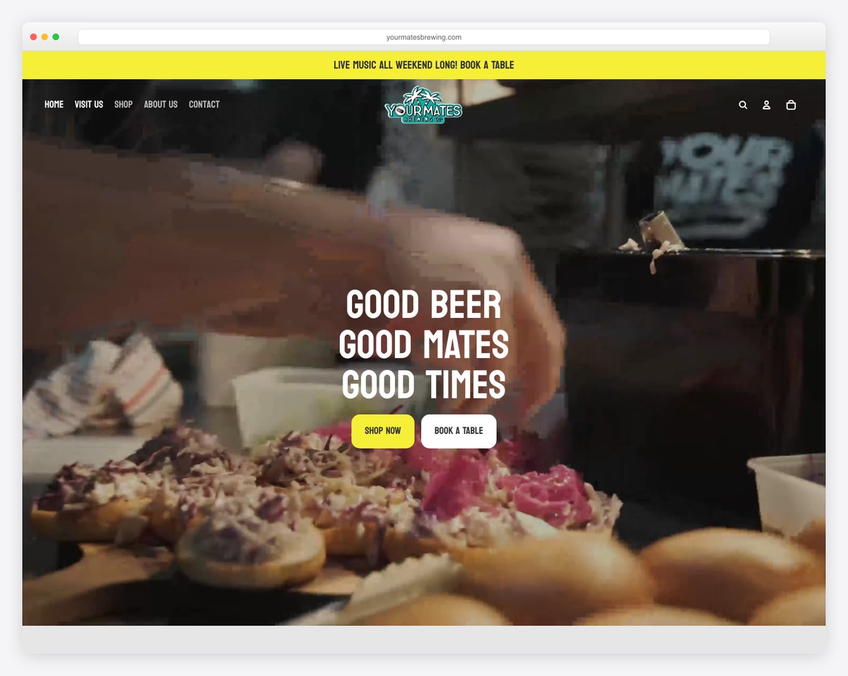 your mates brewing website example