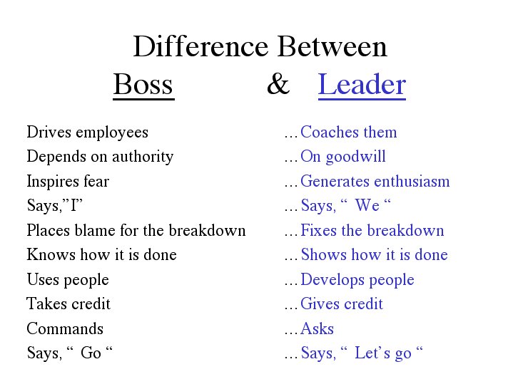 Bosses and Leaders
