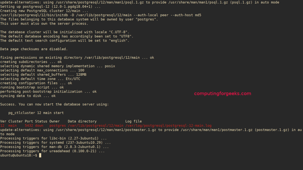 Install PostgreSQL 12 on Ubuntu 22.04|20.04|18.04|16.04 1 install postgresql 12 ubuntu 01