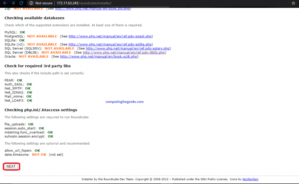 Setup Mail Server on CentOS 8 With Postfix, Dovecot, MySQL and RoundCube 2 roundcube 2 next