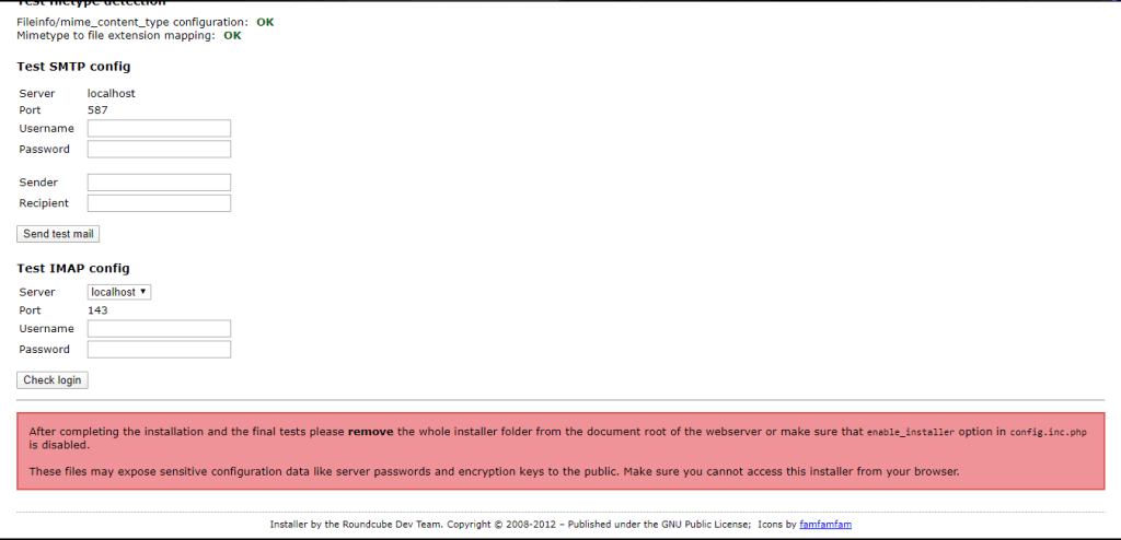 Setup Mail Server on CentOS 8 With Postfix, Dovecot, MySQL and RoundCube 8 roundcube 7 warning