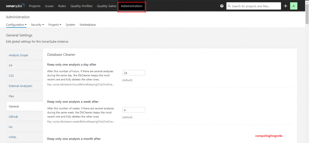 Scan PHP|JavaScript|C#|HTML using Sonar Scanner and Jenkins 4 sonarqube Click Administration