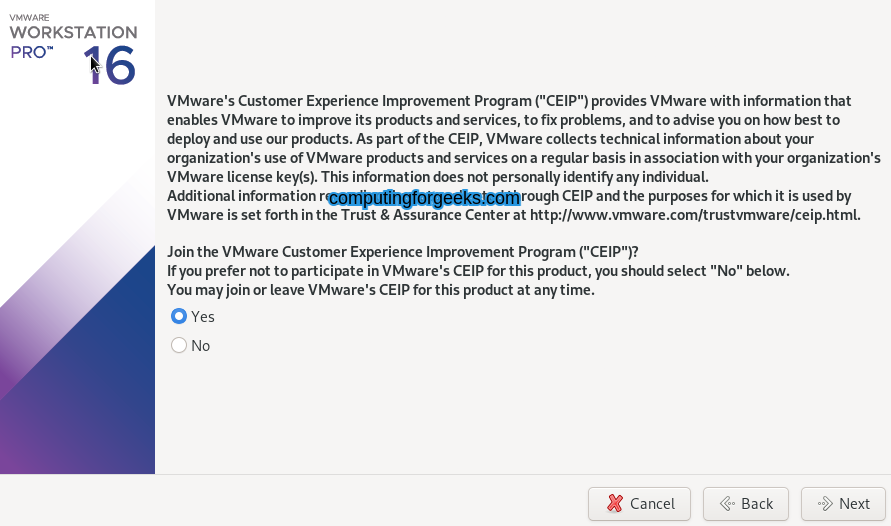 Install VMware Workstation 17 on Debian 12/11/10 6 Install VMware Player Workstation 16 on Debian 1110 5