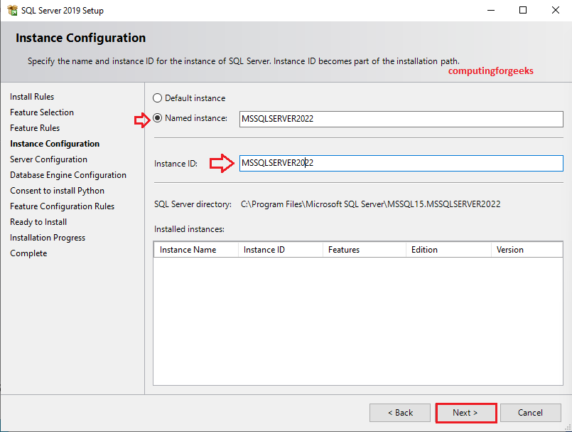 Install SQL Server 2019 Developer on Windows Server 2022 14 sqlserver2019 instance configuration 14