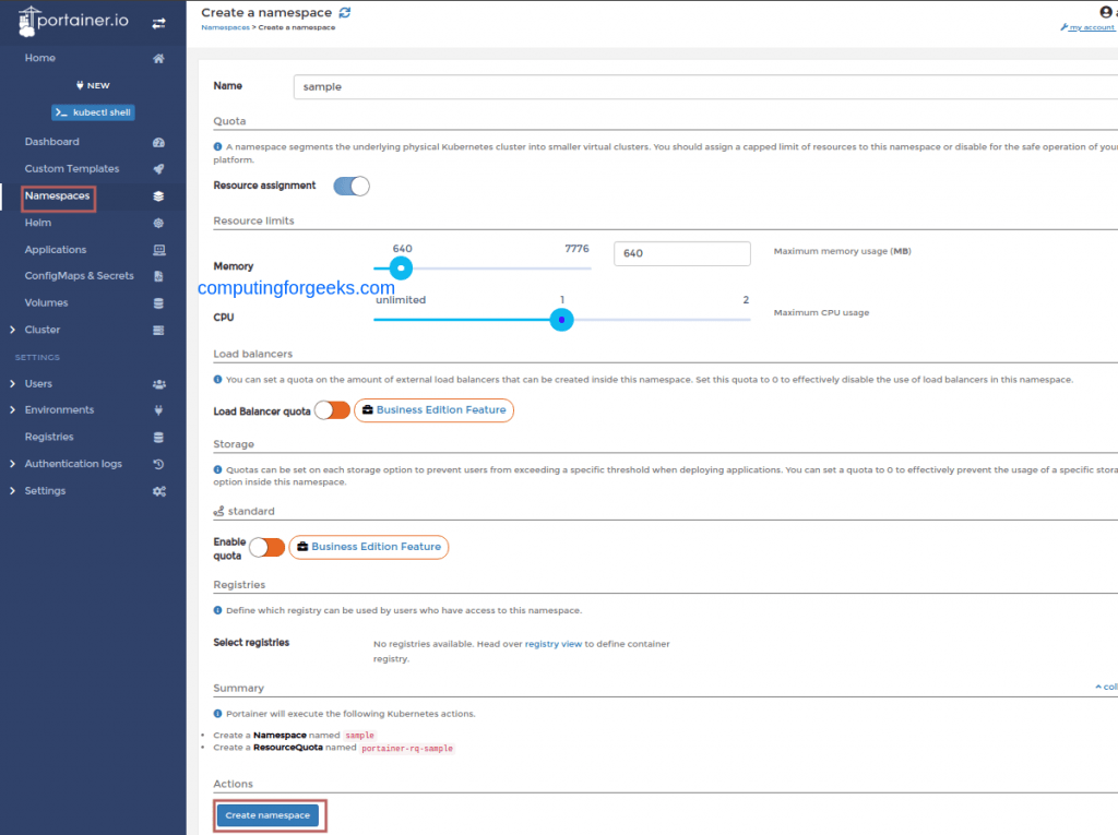 How To Manage Kubernetes Cluster using Portainer Dashboard 7 Kubernetes Cluster using Portainer Web Dashboard 5.png