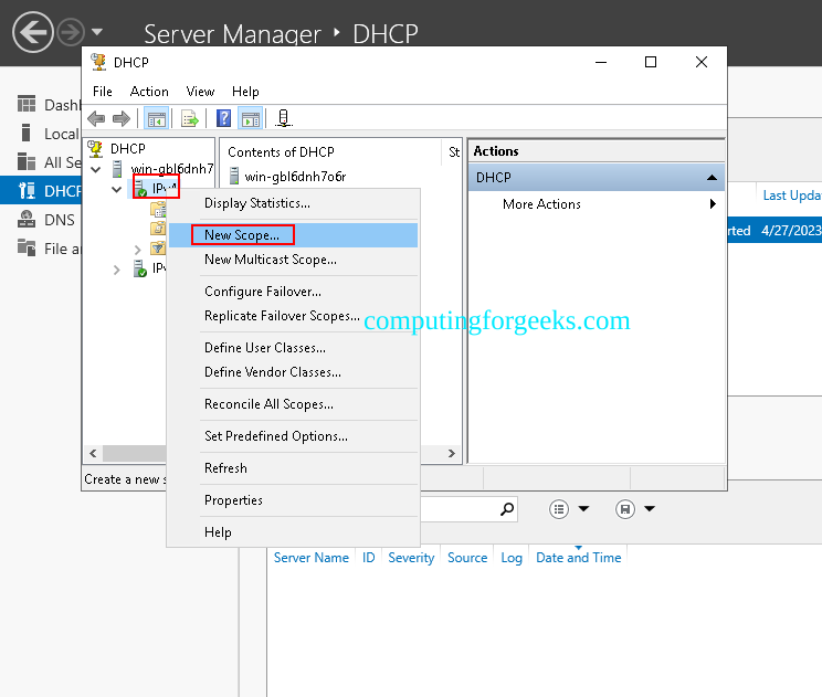 Configure DHCP Server on Windows Server 2022 13 Install and Configure DHCP Server on Windows Server 2022 9 1