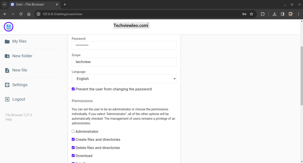 File Browser - Using Linux File Manager on Web Browser 8 how to run linux file manager on web browser 08