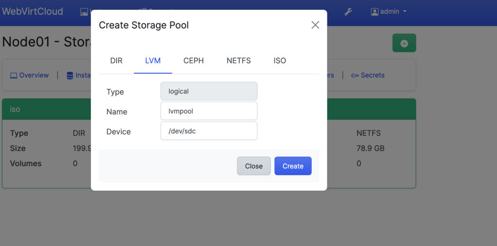 Configure KVM Storage Pools using WebvirtCloud 11 webvirtcloud add lvm storage pool 01 1