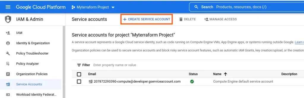 How To Deploy VM Instance on Google Cloud using Terraform 4 terraform gcp create service account 04