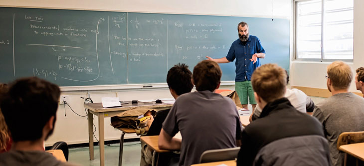 Professor Teaching students math