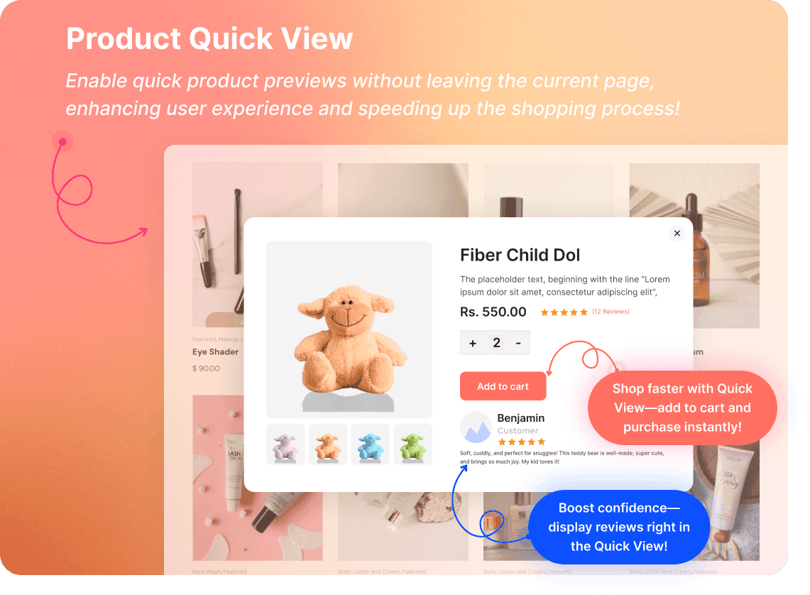 Advanced Gutenberg Blocks and Page Builder for WordPress Full Site Editing - Cozy Blocks 60 WooCommerce Product Quick View Gutenberg Blocks