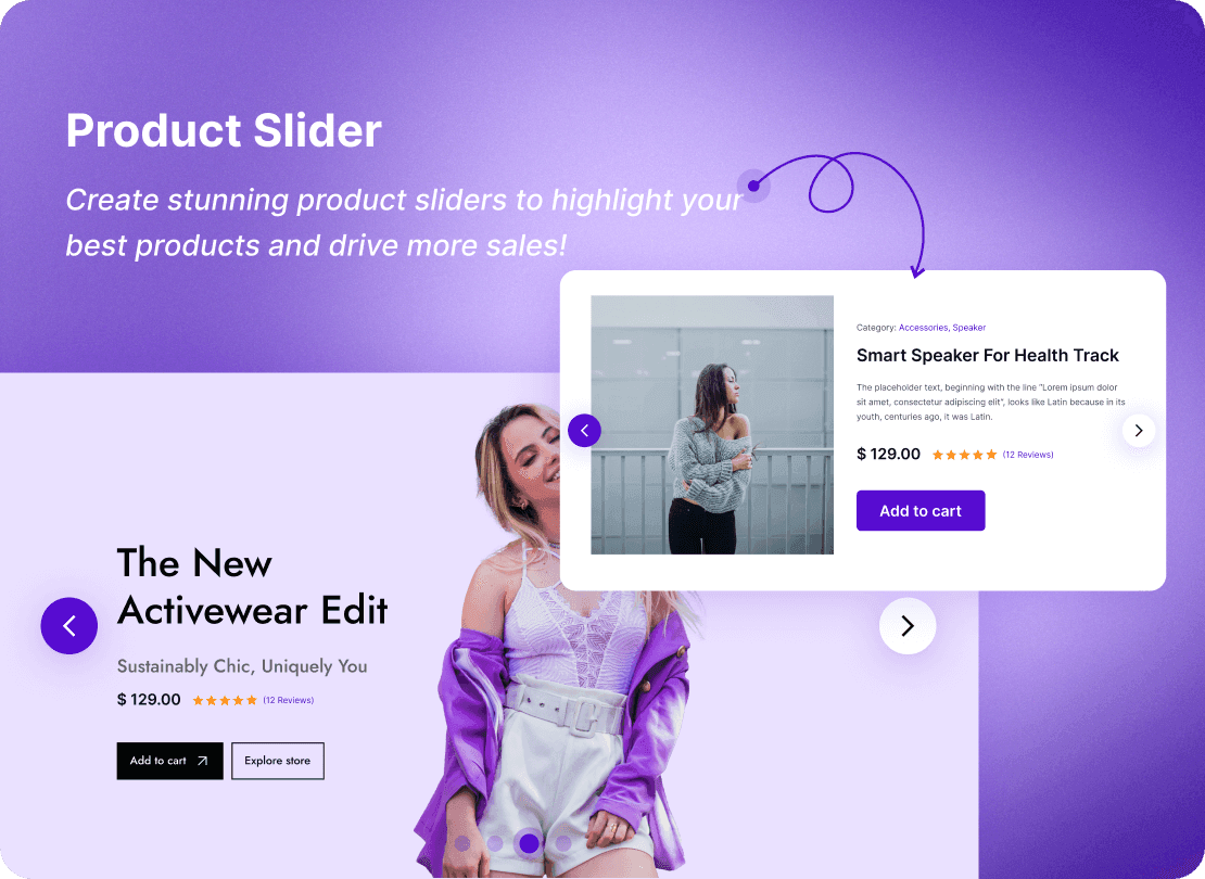 Advanced Gutenberg Blocks and Page Builder for WordPress Full Site Editing - Cozy Blocks 56 Product Slider blocks for WooCommerce