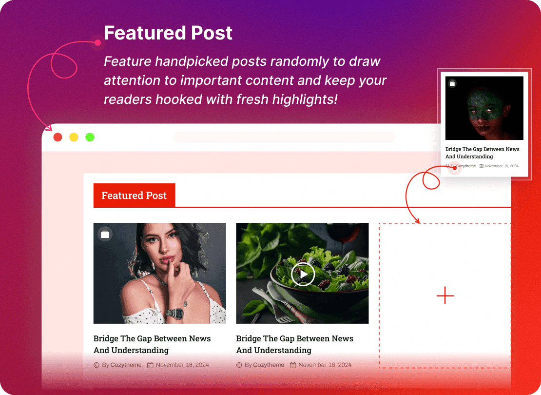 Advanced Gutenberg Blocks and Page Builder for WordPress Full Site Editing - Cozy Blocks 78 Featured Post Blocks for Gutenberg Editor