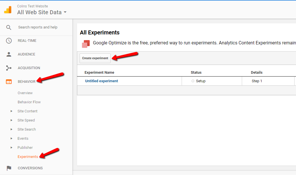 google analytics content experiments wordpress
