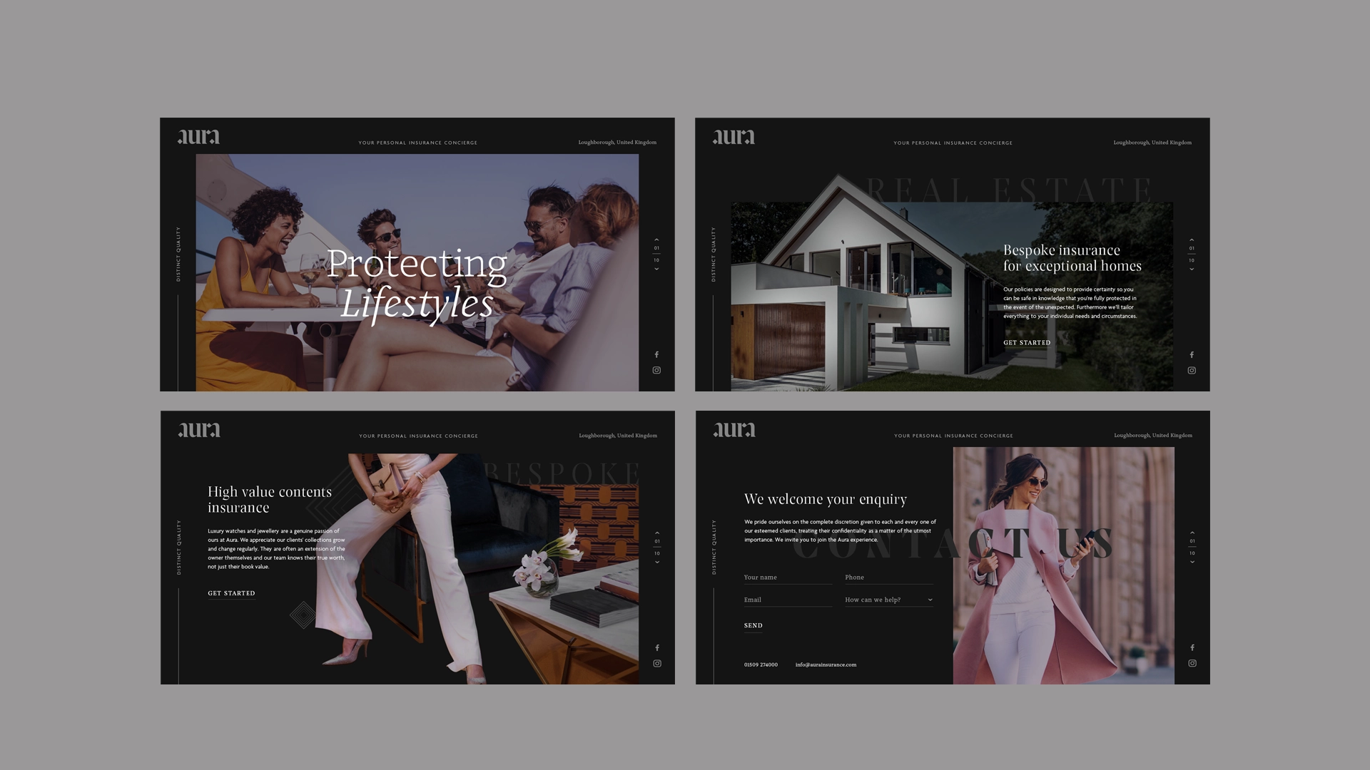 aura website pages design