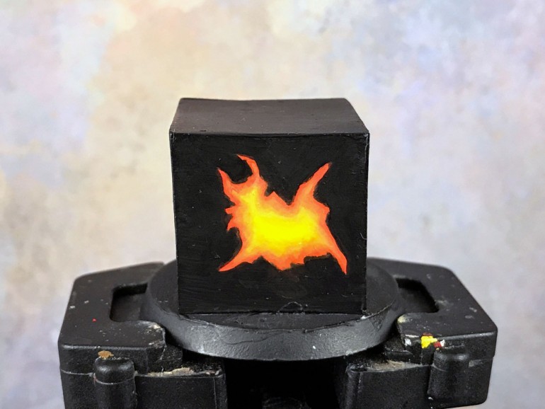 Glazing the lava with yellow