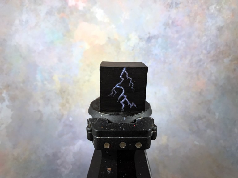 A more typical bolt of lightning with a blue glaze