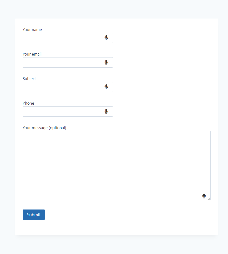 Voice Input for Contact Form 7