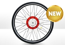 前輪を入れ替えるだけで電動アシスト自転車に