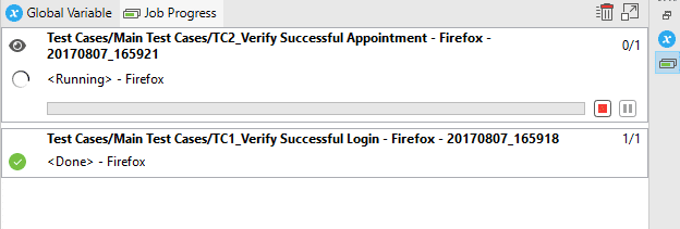 Switch the Job Progress of different executions