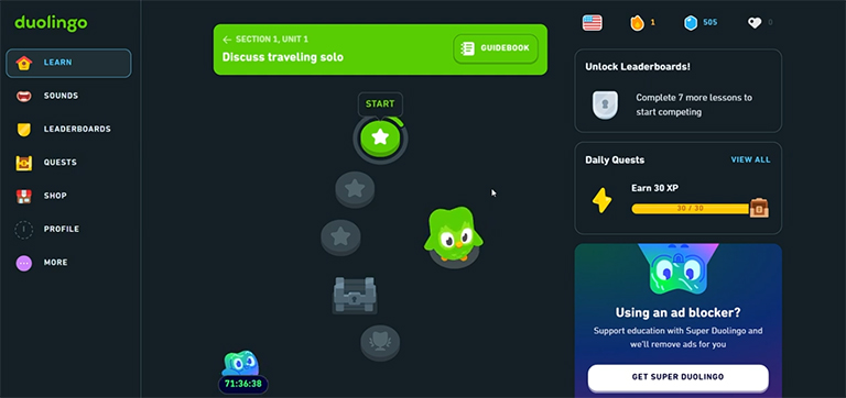 Gamification duolingo as an example of engaging content