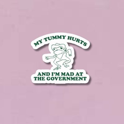 My Tummy Hurts and I'm Mad at the Government Sticker