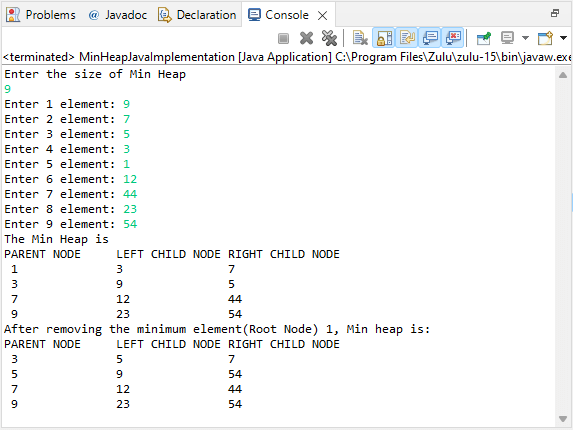 Heap implementation in Java